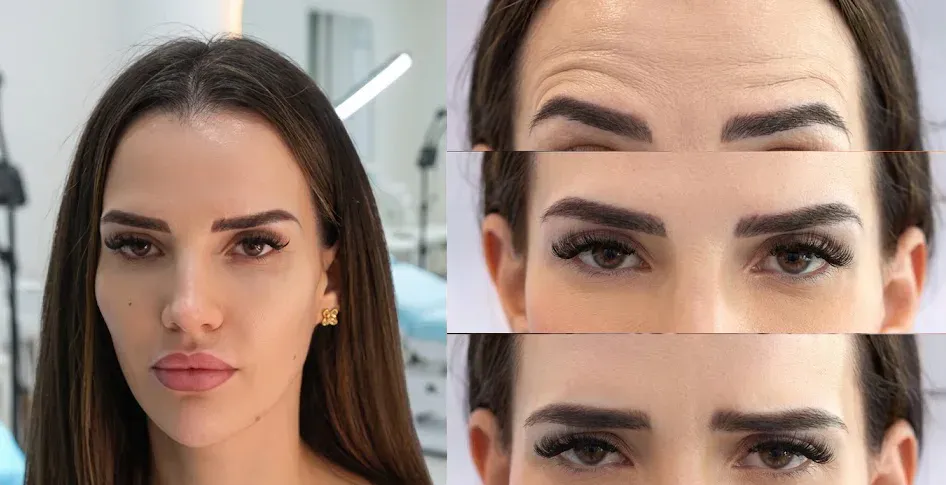 Botox before and after results for forehead wrinkles at Tinkermoon Clinic Dubai, showing smooth skin and reduced expression lines.