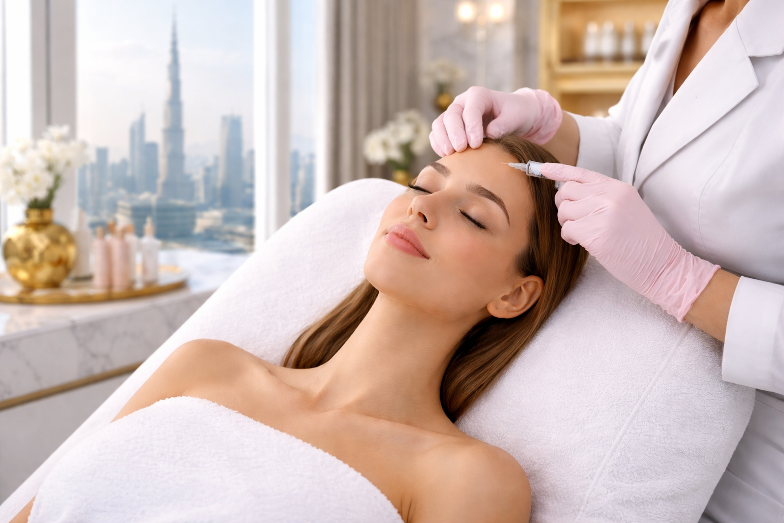 Professional Botox injection treatment in luxury Dubai clinic