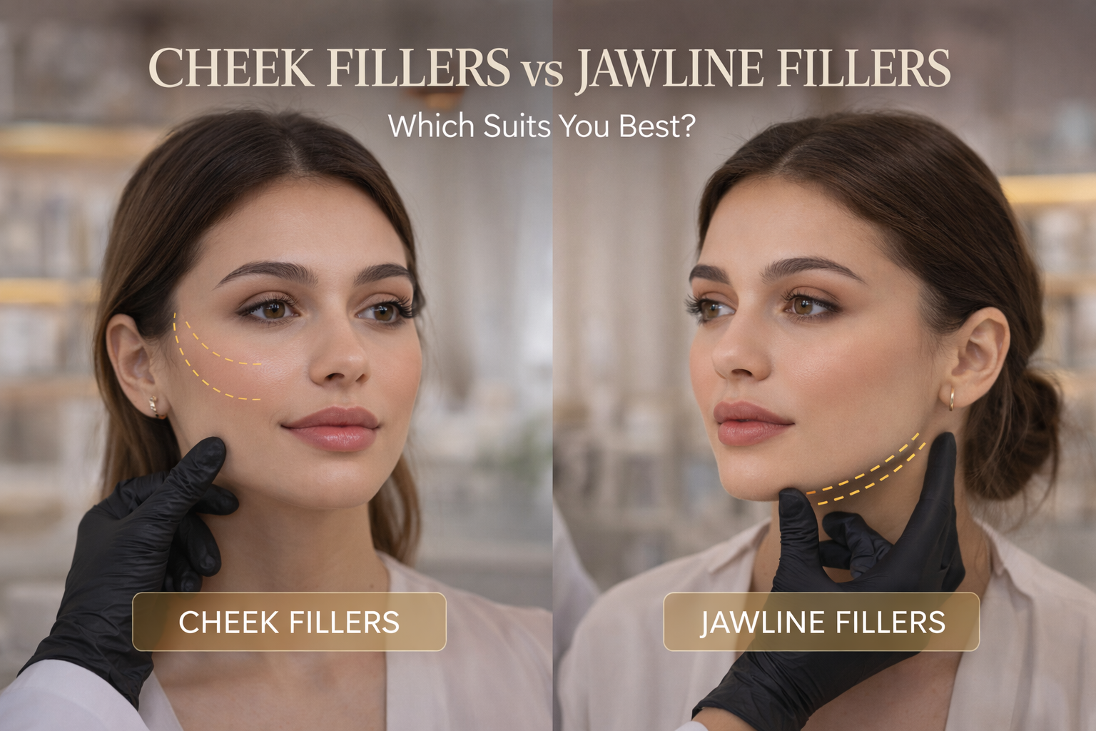 Cheek fillers vs jawline fillers facial contouring treatment in Dubai clinic