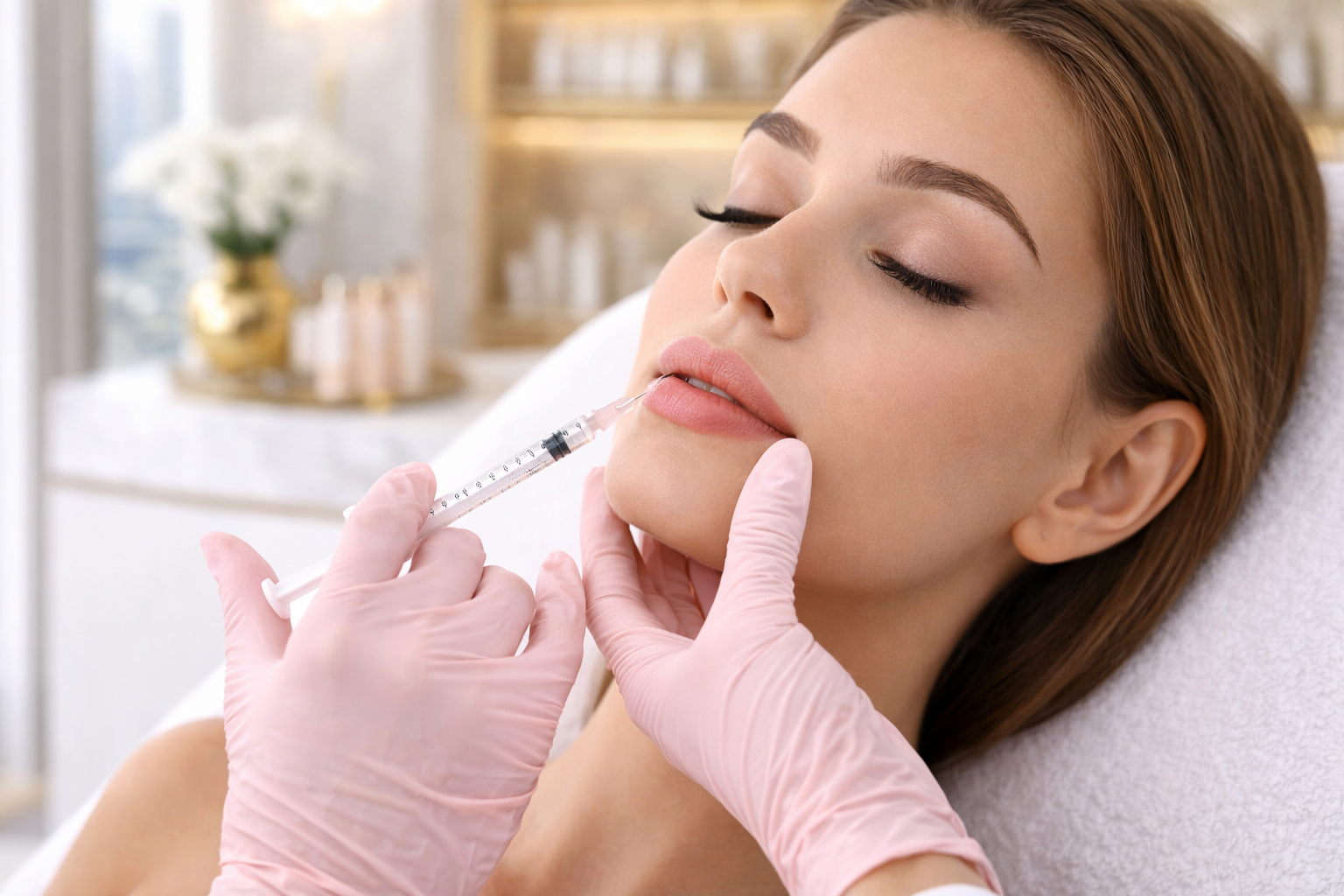 Lip filler treatment in Dubai luxury aesthetic clinic