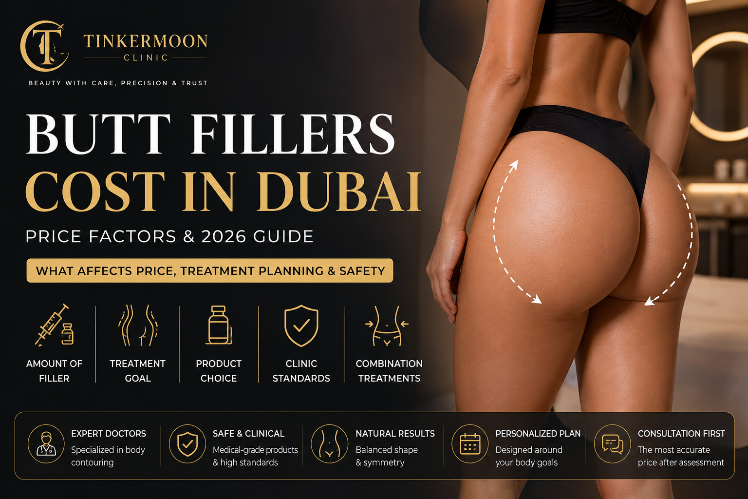 Butt fillers cost in Dubai treatment guide at Tinkermoon Clinic