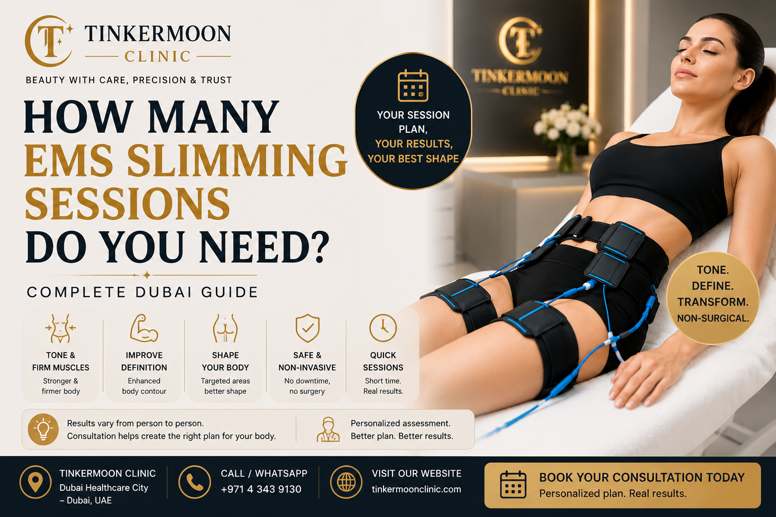 EMS slimming sessions in Dubai treatment guide by Tinkermoon Clinic