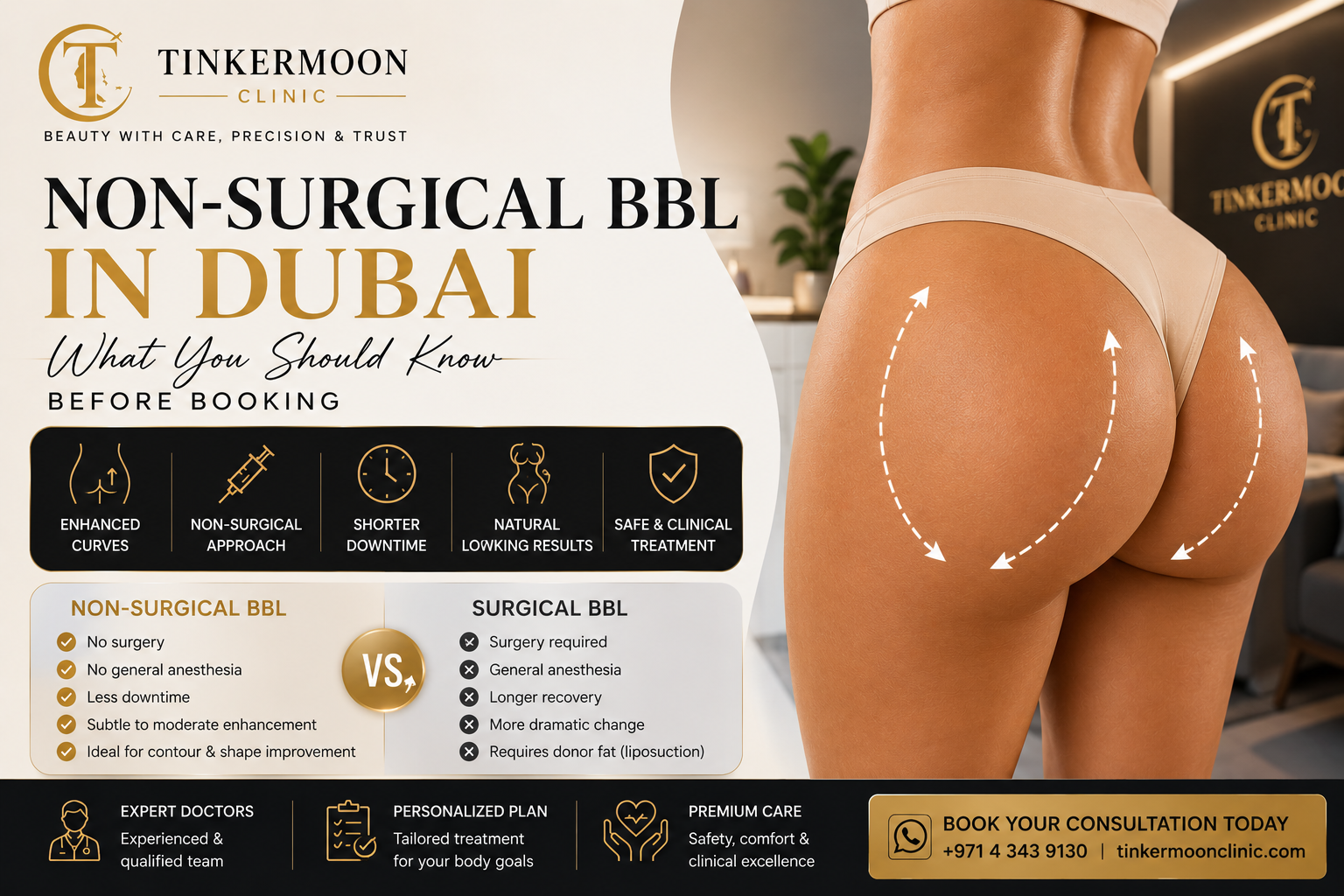 Non-surgical BBL in Dubai guide by Tinkermoon Clinic