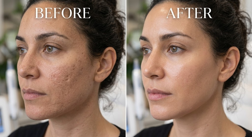 Microneedling RF قبل وبعد: