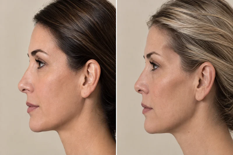 Hollow temples and natural facial volume loss